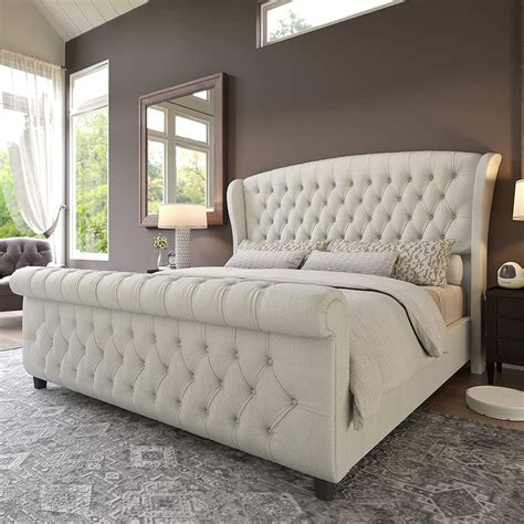 99 Save 50% 6-Month Financing Available Compare Other Options Available Signature Design by Ashley Jerary <b>King</b> Wingback <b>Upholstered</b> <b>Bed</b> in Light Gray SKU#: 55735138 12 Suggested Retail $720. . King upholstered platform bed cream